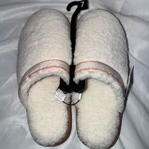 Joyspun Fluffy White Slippers